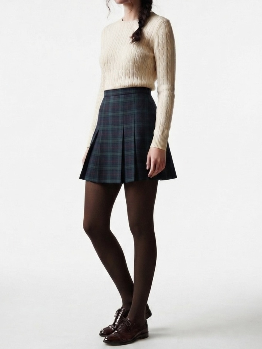 Braemar Vintage Tartan Plaid Pleated Skirt Dark Academia Preppy Size 12